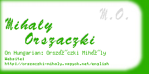 mihaly orszaczki business card